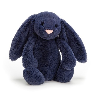 PELUCHE LAPIN BASHFUL BUNNY NAVY MEDIUM JELLYCAT